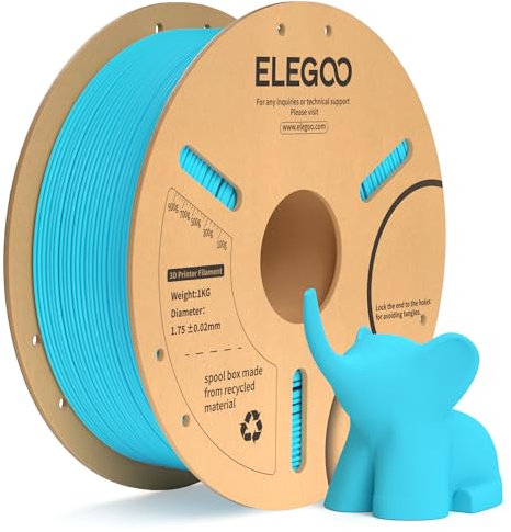 ELEGOO PLA+ Filament 1.75mm Himmelblau 1KG, PLA Plus 3D Drucker Filament, Härter und Stärker Filament-3D-Druckmaterialien, Maßgenauigkeit +/-0,02mm, Kompatibel mit den FDM-Drucker(1KG/Spool, 2.2lbs)