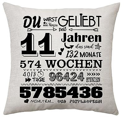 Aconesong 11. Geburtstagsgeschenk für Mädchen Junge Zierkissenbezüge Geschenk für Sie 11 Jahren Geschenke für Tochter Schwester Geschenkidee 11. Geburtstag Deko Kissenbezug 45 x 45 cm (11th)