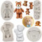 MYPRACS Set di 4 stampi in silicone a forma di orso, per decorare torte e cupcake, argilla polimerica, caramelle, cioccolato, pasta di gomma