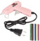 Pistola per colla a Caldo, Mini Kit Macchina per colla a Caldo con 30 Stick di colla da 7 Mm, Pistola per colla Rosa Ad Alta Temperatura con Preriscaldamento Rapido da 20W per Riparazioni(Spina EU)