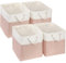 Mangata Cube de Rangement Tissu,30x30x30cm Paniers de Rangement Pour Vêtements/étagère(Rose/Blanc, 4 Paquet)