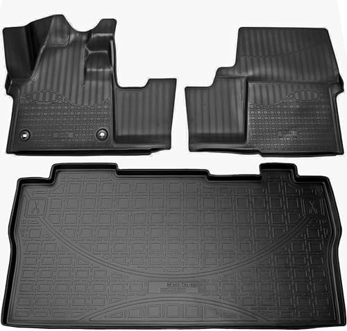 RECAMBO Gummimatten & Kofferraumwanne Set passend für Toyota ProAce II Verso | mittlerer Radstand | ab 2016> - 100% passgenaue Auto Fußmatten und Kofferraummatte aus hochwertigen rutschfesten TPE