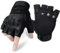1TG Tactical Taktische Halbfinger Handschuhe, Motorradhandschuhe, Militär Einsatzhandschuhe für Outdoor Radfahren Motorrad Wandern Klettern Camping Jagd Laufen, Schwarz, XL
