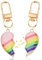 Porte-Clés Amitié, 2PCS Magnétique Porte Clé Best Friends Pour 2 Coeur Porte Clé Friends Rainbow Porte Clé Soeur de Coeur Bff Keychain Anniversaire Graduation Cadeaux de Noël (Rainbow B)