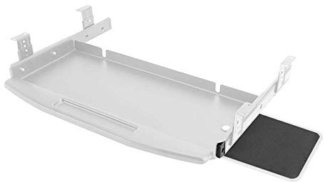 ZHSYXLB Ergonomische Tastaturablage unter dem Schreibtisch, Tastaturablage für Desktop-Computer, ausziehbare, verschiebbare Tastatur-Maus-Ablage (Weiß B)