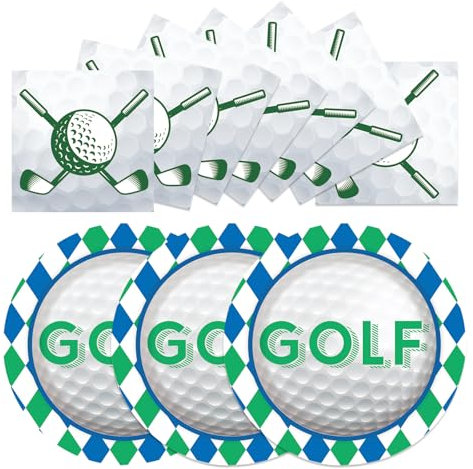 Xjoviative 40PCS Golf Paper Plates and Napkins Party Supplies, Disposable Golf Ball Party Plates and Napkins Tableware Set for Golf Birthday Party Decorations Serves 20 Guests (Golf)