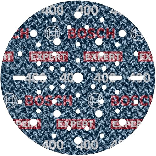 Bosch 1x Disque abrasif sur support plastique résistant et flexible EXPERT O780, 150 mm (pour Bois dur, Peinture sur bois, Ø 150 mm, Grain 400, Professional Accessoire Ponceuse excentrique)