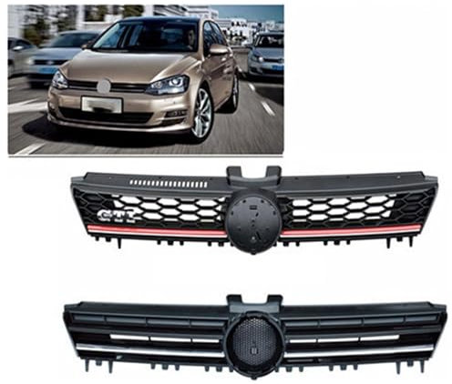 WXJFFF Griglia Anteriore per VW Golf 7 GTI 2014 2015 2016 2017, Griglie Radiatore Paraurti Anteriore, Accessori Modificati Auto