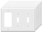 Combination Double Toggle/Single Decorator Rocker Outlet Light Switch Wall Plates 3-Gang Switch Electrical Cover Plate Unbreakable Thermoplastic Faceplate, White (6 Pack)