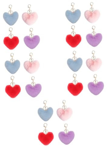 CALLARON 20pièces Cœur Pendentifs Clé Peluche Accessoires De à Main Décorations De