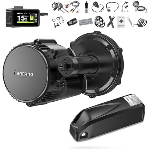 BAFANG 750 W 48 V BBS02B Motor Central - Kit de conversión para bicicleta eléctrica con batería de 48 V 20 Ah y pantalla DPC080 para cajas de pedal de 68 mm y 73 mm, kit de conversión medio 8fun