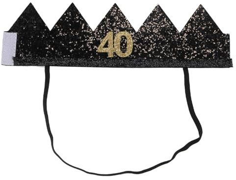 Enwye Partyhut mit Krone zum 40. Geburtstag, DIY-Dekoration, verdicktes Design, angenehm zu tragen für unvergessliche Fotos
