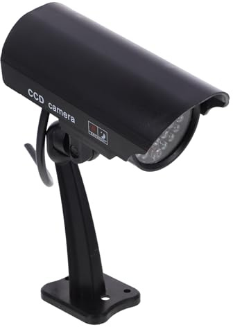 Nachahmung Einer Überwachungskamera, Solarbetrieben, Abs, Schwarz | Roter Led, Einfach zu Montieren, Verstellbare Halterung, für Innen und Außenbereich