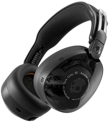 Skullcandy Aviator 900 ANC Wireless Over-Ear Bluetooth Headphones, THX Spatial Audio with Head Tracking, Adaptive Noise Cancelling, Up to 60 Hours Battery, Microphone for iPhone Android - True Black