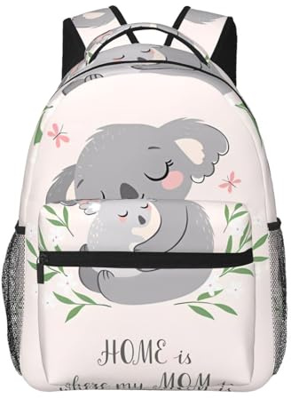POEZJZW Sac à dos léger pour étudiant avec motif koala mignon maman et bébé, sac à dos de voyage pour ordinateur portable, pour filles, garçons, cadeau de travail, sac à dos décontracté