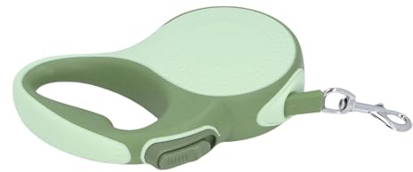 Sxhlseller Welpenleine, 5m Einziehbare Hundeleine mit Leichtem Seil mit Hohem Kraft (Green)