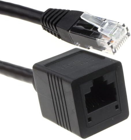kenable Network CAT6 UTP Ethernet RJ45 Extension Cable Male to Female Gigabit 1000Mbps Full Copper Black 0.15m 15cm