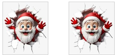 Xmccvt 2 Stück Wandtattoo Weihnachtsmann Durch Die Wand Motiv WC Aufkleber, Wasserfester Weihnachts Toilettenaufkleber, Weihnachtsaufkleber Wandsticker Für Zuhause, Zimmer, Wohnung, Garten 25x29cm