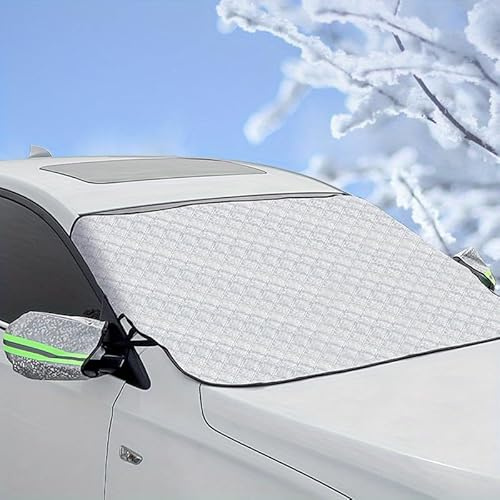 VAPORVERSE Frontscheibenabdeckung für BMW I3 2011-2023, Auto Windschutzscheibenabdeckung mit Spiegelabdeckungen gegen Schnee EIS Frost UV-Schutz