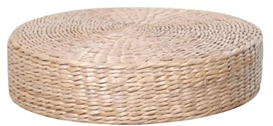 JCXIOC Meditationskissen Strohkissen Boden Tatami Pouf Meditation Gewebtes Kissen Yoga Pad Zen Runder Raum Weben Flach