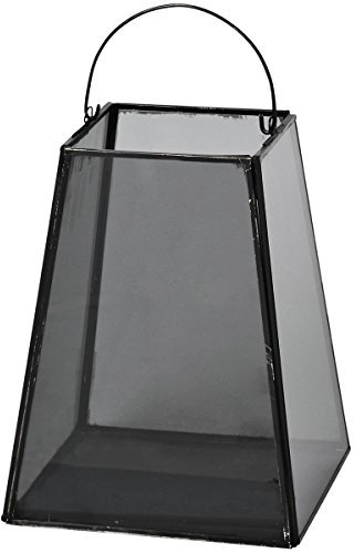 Metall Laterne Ingrid Windlicht geschwärztes Glas 15x15cm H 20cm Ø 6cm Kerzen