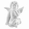 Bavaria Rosenthal Statuette d’ange qui embrasse sa main en de porcelaine en biscuit blanc mat de qualité, 11 cm, envoyée dans une boîte cadeau