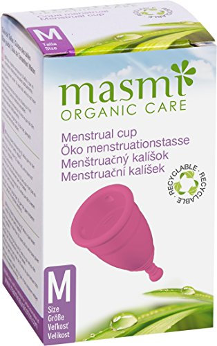 Masmi Coupe Menstruelle en Élastomère de Grade Médical | Hypoallergénique | Alternative Zéro Déchet | Réutilisable et Recyclable | Sans silicone, sans latex, sans Bisphénol et sans Phtalates, Taille M