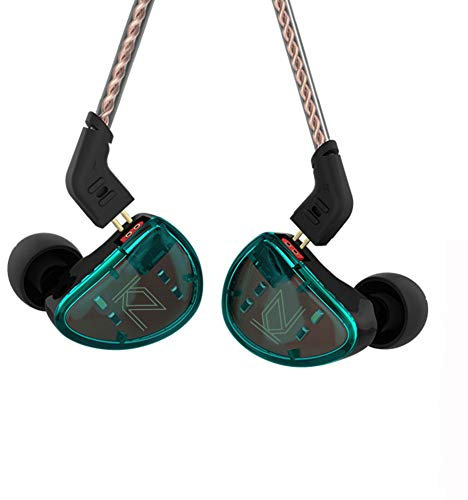 KZ AS10 in-Ear Monitors 5 Balanced Armature Driver Headset, Noise Cancelling Headphones IEMs Earphones with Detachable 2 Pin Cable for Musician,Singer,Guitarist Drummer,Church (Cyan,Without Mic)