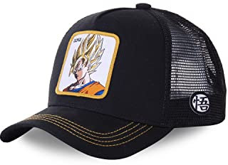 Cap Herren Dragon Ball Z, Tracker Kappe Herren, Goku Saiyajin, Perfekter Halt, Schwarz, Einheitsgröße