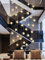H.W.S LED Pendelleuchte Glas Kristall Hängeleuchte Lüster Dekoratives Kronleuchter Modern Pendellampe für Villa Treppe Wohzimmer Esszimmer Schlafzimmer Innenleuchte(36-Flamming, Rectangular)