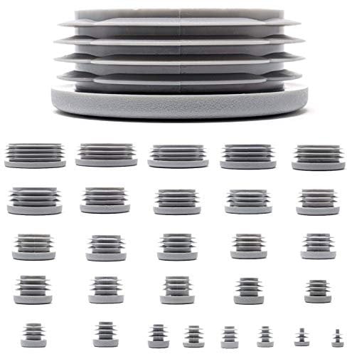 42mm Plastic End Caps, Grey Tube Inserts Bungs, Pack of 4 (See Second Image for Ordering Guide) - Made in Germany