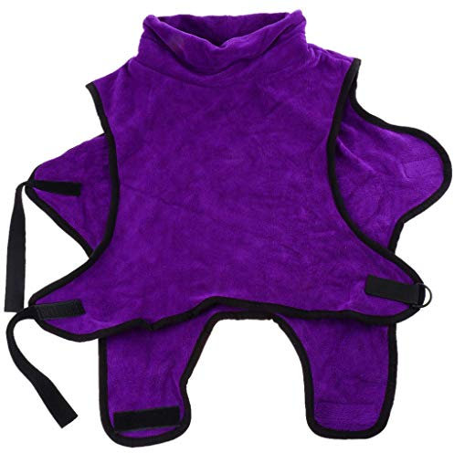 Backbayia Mikrofaser Hundebademantel Schnell Trocknend Haustier Hunde Bademantel Badetuch (Lila - S)