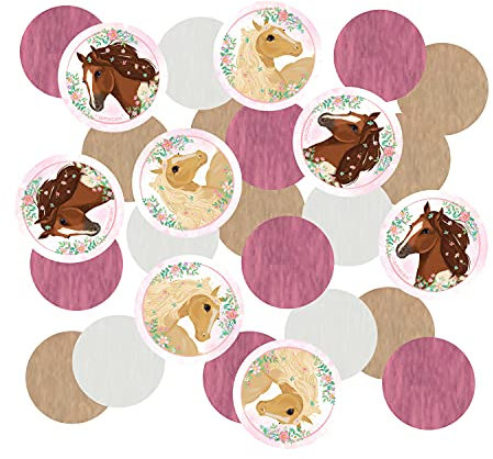 Amscan 9909879 - Konfetti Pferd, 14 Gramm, Streudeko aus Papier, Tisch-Dekoration, Kinder-Geburtstag, Karneval, Motto-Party, 5 x 110 x 155 millimetres