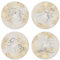 Interluxe LED Untersetzer RUND 4er Set - Lineart Wine Gold - Vier leuchtende Design Untersetzer als Tischdeko, Geschenkidee, Party, Weinliebhaber