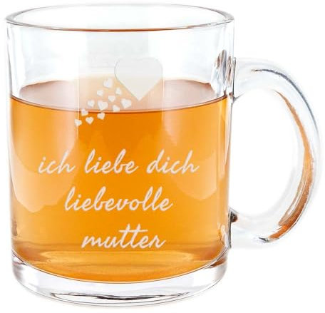 Ocadeau Taza de Cristal Transparente Personalizada - Grabada Con Texto y Asa - Personalizable