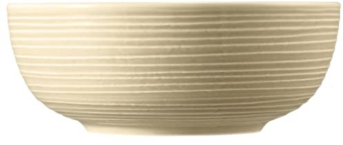 Seltmann Weiden Terra Foodbowl 20 cm, 1720 ml, Servierschale mit spiralförmigem Relief, Spülmaschinen- und mikrowellenfest, Porzellan, Sandbeige