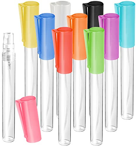 HNYYZL Mini Spray Bottle, Portable Sprayer 10ml 1/3oz Clear Empty Spray Bottle, Refillable Mini Perfume Bottle with Pen Clip, Fine Mist Perfume Atomize, Plastic Travel Bottle Container