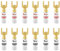 Nakamichi Excel Series 24k Gold Plated Banana Plug 12 AWG - 18 AWG Gauge Size 4mm Speakers Amplifier Hi-Fi AV Stereo Home Theatre Audio Wire Cable Screw Connector 12 Pcs (6-Pairs), Spade Connector