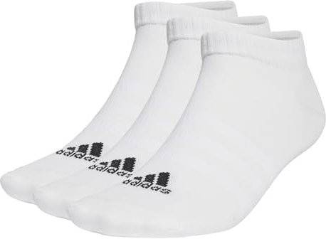 adidas Unisex Thin and Light Sportswear Low-Cut Socks 3 Pairs, White / Black, 4.5-6