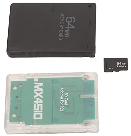 MX4SIO SIO2SD Speicheradapter für PS2 Reader mit 64G Speicher und FMCB 64MB Spiel, für PS2 Spielkonsolen (Fat-Konsolen)