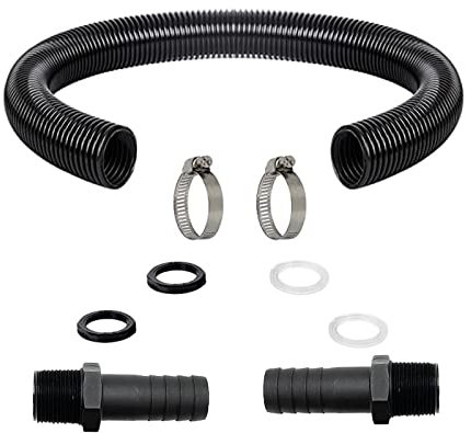 Topways Kit de conexión de tubo de conexión de tope de agua, kit de conexión de tope de agua de 25 mm para conectar 2 colillas de agua, barril de lluvia, tanques de agua, accesorios de tubo de