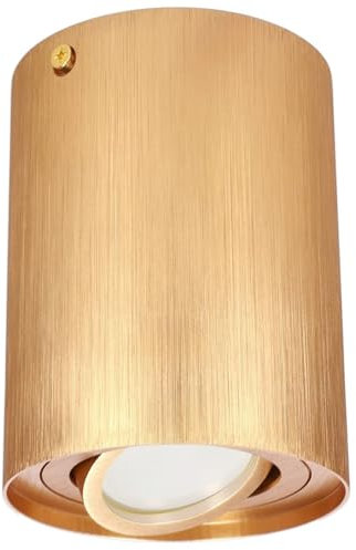 EDO Aufbauspot Gold Rund SKAND 1 - Schwenkbarer Deckenstrahler GU10 Fassung - Moderne Aluminium Aufputz Spotlampe ø95x125mm - Aufbaustrahler für Wohnzimmer, Küche, Flur, Büro, Schlafzimmer