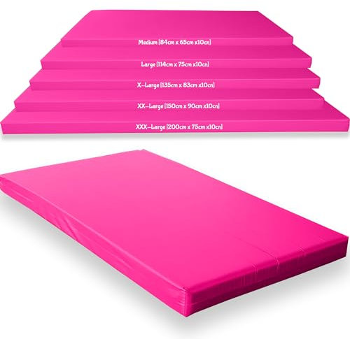 Kosiproducts Gymnastics Crash Mat, Extra Firm High Density Medium Firm 10cm Thick Foam, [Pink, XX-Large]