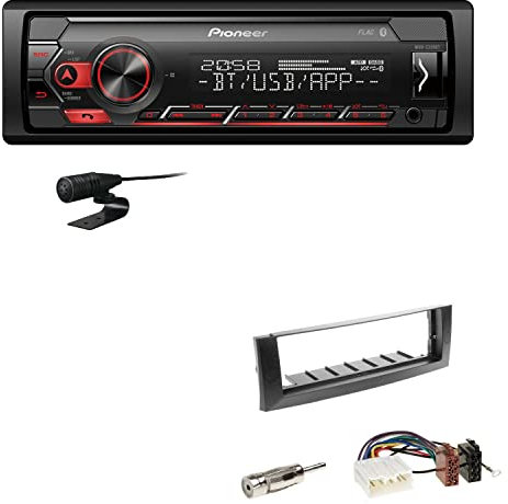 Pioneer MVH-S320BT 1-DIN Bluetooth Autoradio USB FLAC Spotify mit Einbauset passend für Mitsubishi Colt und Colt CZC Cabriolet 2004-2009 dunkelgrau