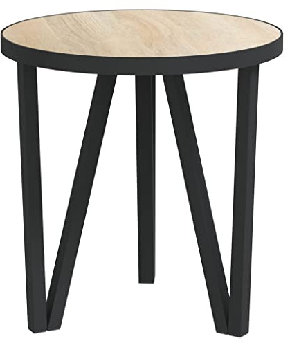 vidaXL Beistelltisch Industrie-Stil Teetisch Couchtisch Ablagetisch Wohnzimmertisch Kaffeetisch Sofatisch Teetisch Tisch Sonoma-Eiche Ø35cm MDF