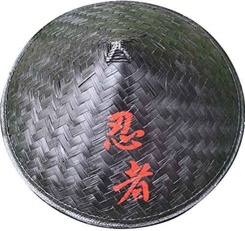 ifundom Japon Noir Bambou Chapeau Cosplay Ninja Chapeau Décoratif Japon Samouraï Cap