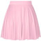 inlzdz Jupe Plissée Courte Femme Été Jupe A-Line Élastique Jupe Basic de Patineuse Taille Haut Casual Jupes Skirts A Rose Clair Taille Unique