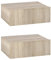 HOMCOM Set de 2 Mesitas de Noche Flotantes con 1 Cajón Diseño Montado en la Pared Estilo Moderno para Dormitorio 40x30x15 cm Natural