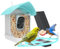 Gyozol Smart Bird Feeder with Camera, AI Identify Bird Breed, Solar-Powered WiFi 1080P Live Camera, Auto Capture Backyard Garden Bird Watching, Motion Detection, Cloud and SD Card Storage, Blue