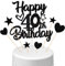 Conruich Tortendeko 40. Geburtstag Mann, Kuchendeko Happy 40th Birthday Schwarz, Glitzer Kuchen Topper 40. Geburtstag Ballons Konfetti Papierfächer für Geburtstagstorte Deko 40 Jahre Frauen Männer